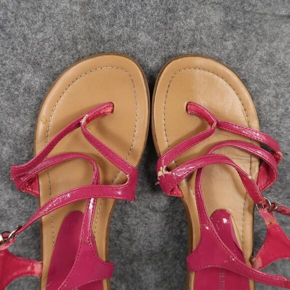 Classified Shoes Womens 7 Sandals Flats Casual Pink Buckle Strap Strappy - Picture 6 of 9